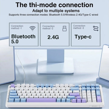 Aula F99 Gaming Mechanical Keyboard Three Mode 2.4g Wireless Bluetooth Wired Hot Swap PBT Gasket RGB